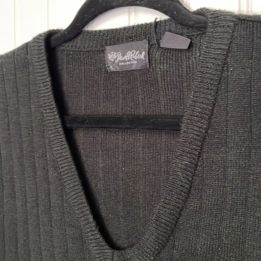 Men's Vintage David Robert Collection‎ Black Knit Vest Size Large (L)